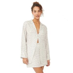 NWT - Free People Beatrice Top in Silver Combo